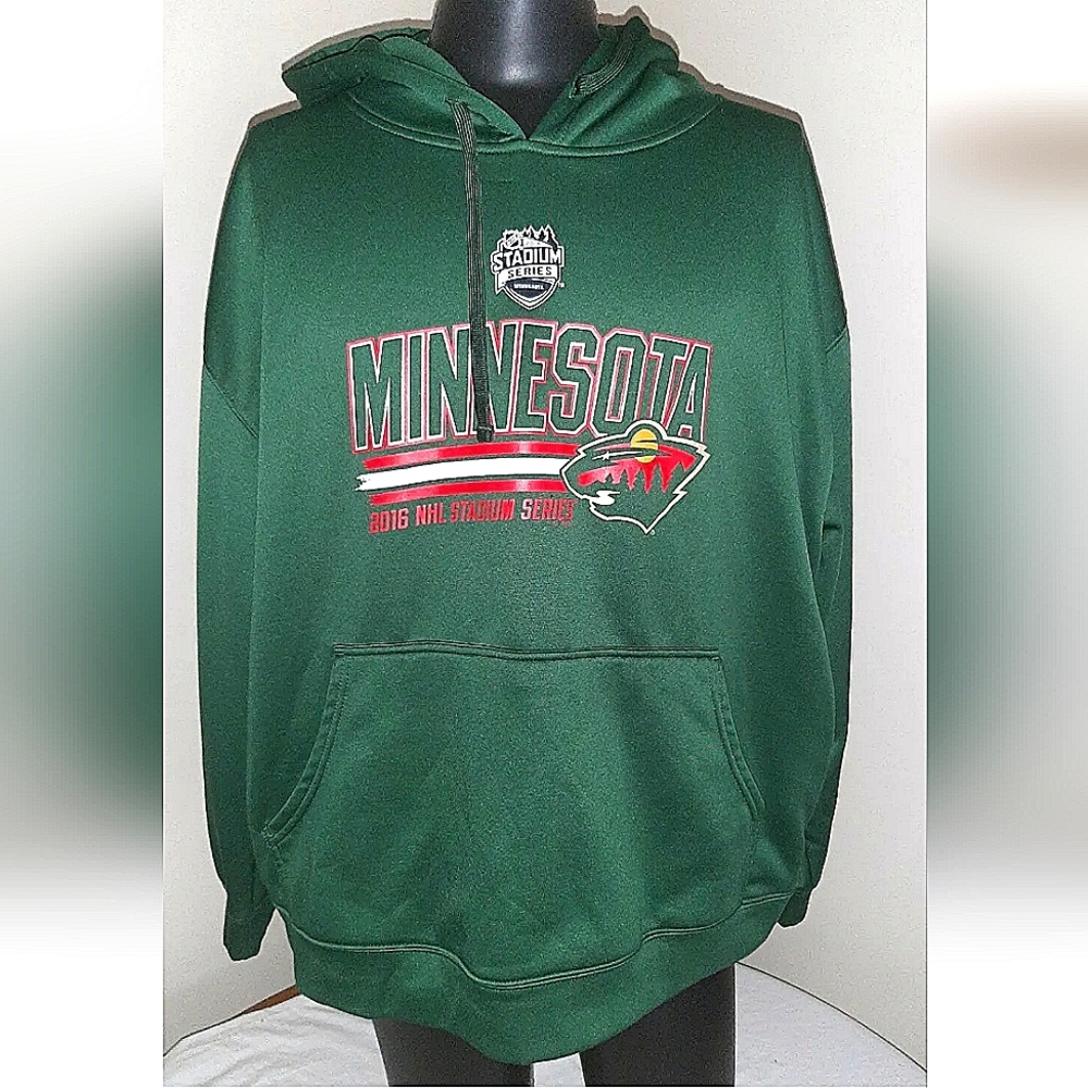 Men's Size XXL Green Minnesota Wild 2016 NHL Stadium Series Hoodie